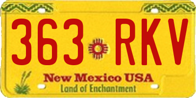 NM license plate 363RKV