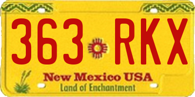 NM license plate 363RKX