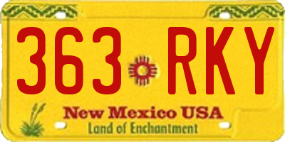 NM license plate 363RKY