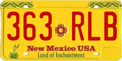 NM license plate 363RLB