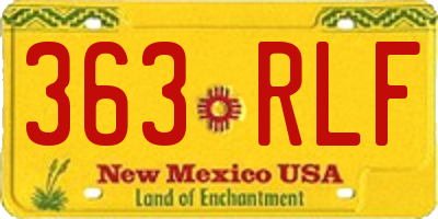 NM license plate 363RLF