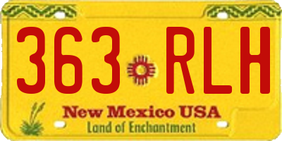 NM license plate 363RLH