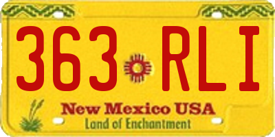 NM license plate 363RLI