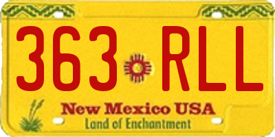 NM license plate 363RLL