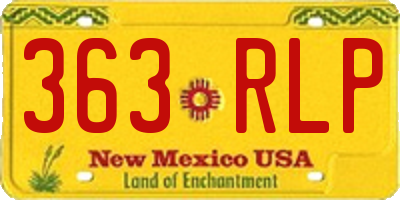 NM license plate 363RLP
