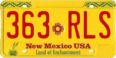 NM license plate 363RLS