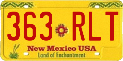 NM license plate 363RLT