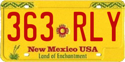 NM license plate 363RLY