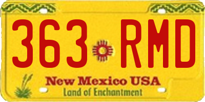 NM license plate 363RMD