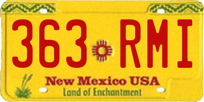 NM license plate 363RMI