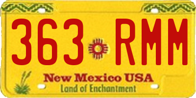 NM license plate 363RMM
