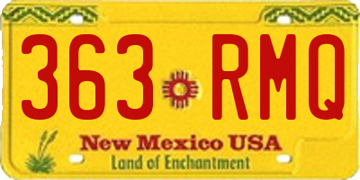 NM license plate 363RMQ