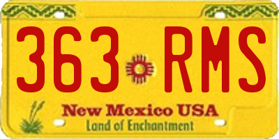 NM license plate 363RMS