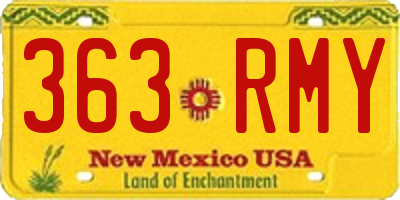 NM license plate 363RMY