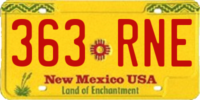 NM license plate 363RNE