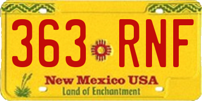 NM license plate 363RNF