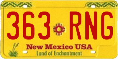 NM license plate 363RNG