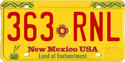 NM license plate 363RNL