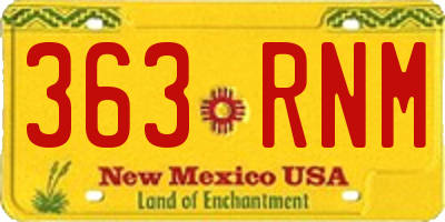 NM license plate 363RNM