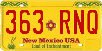NM license plate 363RNQ