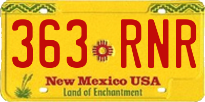 NM license plate 363RNR