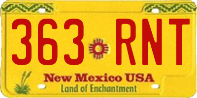 NM license plate 363RNT