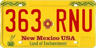 NM license plate 363RNU