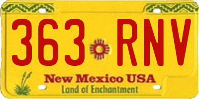 NM license plate 363RNV