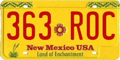 NM license plate 363ROC