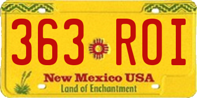 NM license plate 363ROI