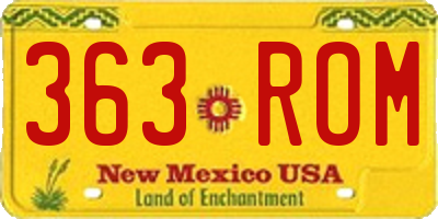NM license plate 363ROM