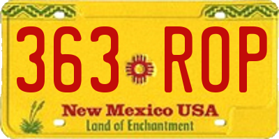 NM license plate 363ROP