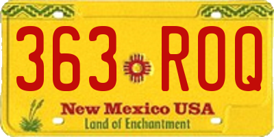 NM license plate 363ROQ