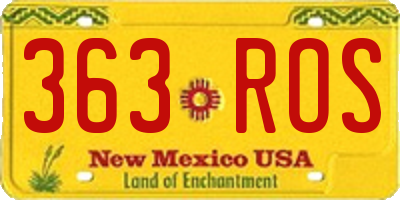 NM license plate 363ROS