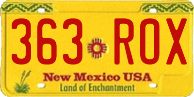 NM license plate 363ROX