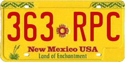 NM license plate 363RPC