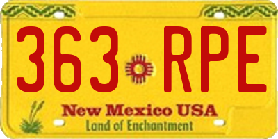 NM license plate 363RPE