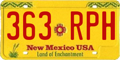 NM license plate 363RPH