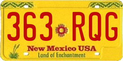 NM license plate 363RQG