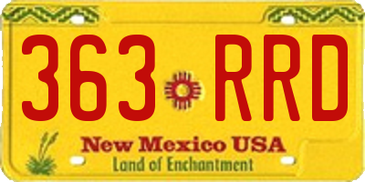 NM license plate 363RRD