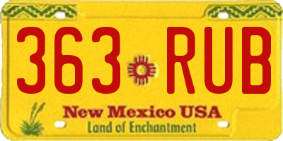 NM license plate 363RUB