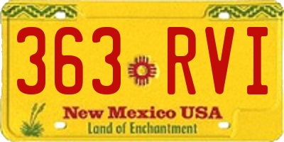NM license plate 363RVI