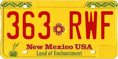 NM license plate 363RWF
