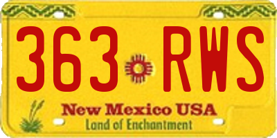 NM license plate 363RWS