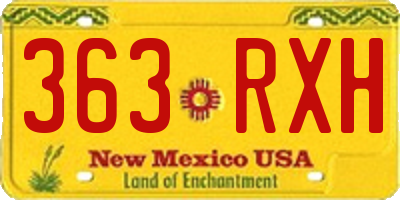 NM license plate 363RXH