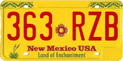 NM license plate 363RZB