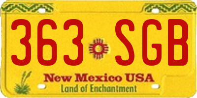 NM license plate 363SGB