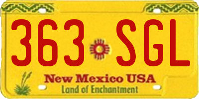 NM license plate 363SGL