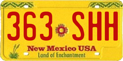NM license plate 363SHH