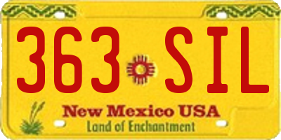 NM license plate 363SIL